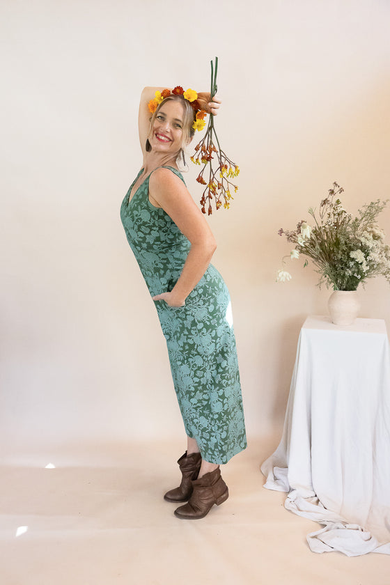 Wide Leg Jumpsuit - Marigold Connection Print